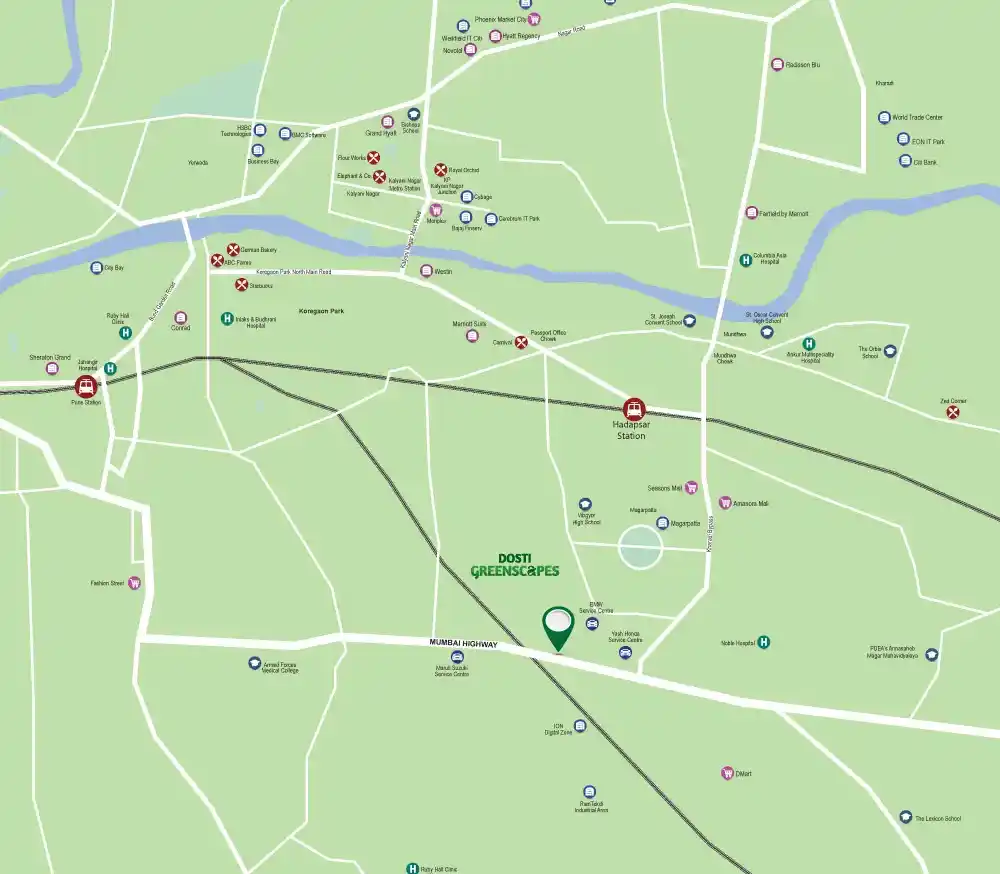 Dosti Greenscapes location map